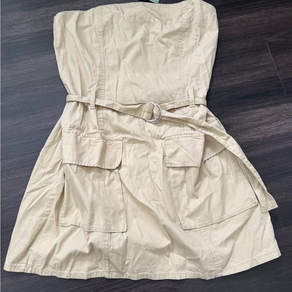 Tan Strapless Dress